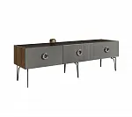 Тумба телевизионная 1,6 м Bogemia Woodline Fi (Серый) (Lakobel/Хром) БМТ-1[10]