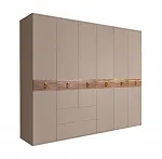 Шкаф 6-ти дверный без зеркал, с выдвижными ящиками, Bogemia Wood Fa (Мокка/Золото) БМШ2/61(Wo)
