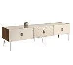 Тумба телевизионная 2,1 м Bogemia Woodline Fa (Слоновая кость) (Lakobel/Хром) БМТ-2 [10]