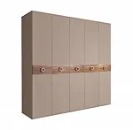 Шкаф 5-ти дв. (без зеркал) для платья и белья Bogemia Wood Fi (Мокка/Золото) БМШ2/5(Wo)