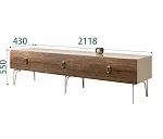 Тумба под телевизор 2.1 Bogemia Wood Fa (Ваниль) (Lakobel/Хром) БМТ-2(Wo)