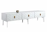 Тумба под телевизор 2.1 Bogemia-Farfalle (Белый) (Lakobel/Золото) БМТ-2(Fa)