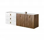 Комод для гостиной 1,6м Bogemia Fly Wood Fa (Белый) (Lakobel/Золото) БМКМ-4(Fly)