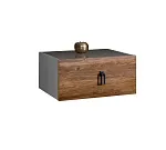 Тумба прикроватная Bogemia Fly Wood Fa (Серый) (Lakobel/Черный) БМТП-1(Fly)