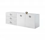 Комод для гостиной 1,6м Bogemia Fly Fillini (Белый) (Lakobel/Хром) БМКМ-4(Fly)