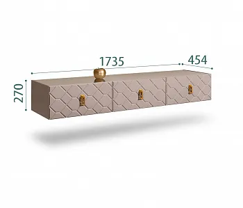 Тумба телевизионная 1,6м Bogemia Fly Farfale (Мокка) (Lakobel/Золото) БМТ-1(Fly)