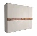 Шкаф 6-ти дв. (без зеркал) для платья и белья Bogemia Wood Fa (Шелк/Черный) БМШ2/6(Wo)