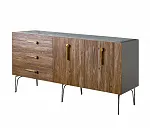 Комод для гостиной 1.6 (2 двери wood) Bogemia Wood Wo (Серый) (Novabuk/Золото) БМКМ-4(Wo)