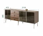Комод для гостиной 2.1 (3 двери стекло) Bogemia Wood Fa (Мокка) (Lakobel/Хром) БМКМ-5(Wo)[5]