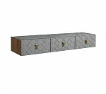 Тумба телевизионная 1,6м Bogemia Woodline Fly Fa (Серый) (Novabuk/Золото) БМТ-1 (Woodline)(Fly)