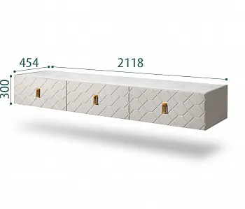 Тумба телевизионная 2,1м Bogemia Fly Farfale (Шелк) (Novabuk/Золото) БМТ-2(Fly)