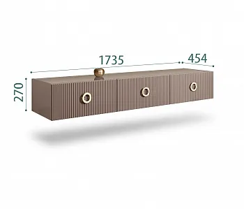 Тумба телевизионная 1,6м Bogemia Fly Fillini (Мокка) (Lakobel/Золото) БМТ-1(Fly)
