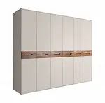 Шкаф 6-ти дв. (без зеркал) для платья и белья Bogemia Wood Wo (Шелк/Хром) БМШ2/6(Wo)