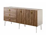 Комод для гостиной 1.6 (2 двери wood) Bogemia Wood Fa (Слоновая кость) (Novabuk/Золото) БМКМ-4(Wo)