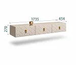 Тумба телевизионная 1,6м Bogemia Fly Farfale (Ваниль) (Lakobel/Золото) БМТ-1(Fly)