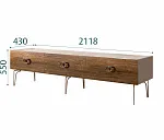 Тумба под телевизор 2.1 Bogemia Wood Fi (Мокка) (Novabuk/Хром) БМТ-2(Wo)