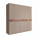 Шкаф 5-ти дв. (без зеркал) для платья и белья Bogemia Wood Fa (Мокка/Золото) БМШ2/5(Wo)