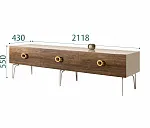 Тумба под телевизор 2.1 Bogemia Wood Fi (Ваниль) (Lakobel/Золото) БМТ-2(Wo)