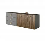 Комод для гостиной 1,6м Bogemia Fly Wood Fi (Серый) (Lakobel/Золото) БМКМ-4(Fly)