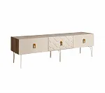 Тумба телевизионная 1,6 м Bogemia Woodline Fa (Слоновая кость) (Novabuk/Золото) БМТ-1[10]