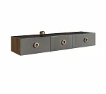 Тумба телевизионная 1,6м Bogemia Woodline Fly Fi (Серый) (Lakobel/Золото) БМТ-1[10] (Woodline)(Fly)