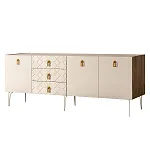 Комод для гостиной 2.1 м Bogemia Woodline Fa (Слоновая кость) (Novabuk/Золото) БМКМ-5