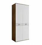 Шкаф 2-х дверный Bogemia Woodline Fi (Белый/Золото) БМШ2/2