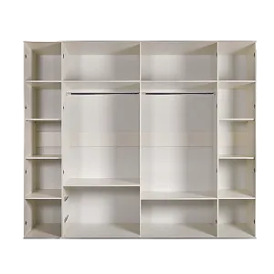 Шкаф 6-ти дверный без зеркал, с выдвижными ящиками, Bogemia Wood Wo (Серый/Золото) БМШ2/61(Wo)