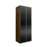 Шкаф 2-х дв. (2 двери стекло) Bogemia Woodline Air (Wood/Серебро) БМШ2/2(2)(Woodline)(Air)