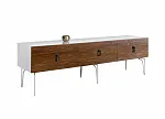 Тумба под телевизор 1.6 Bogemia Wood Fa (Белый) (Lakobel/Черный) БМТ-1(Wo)