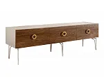 Тумба под телевизор 2.1 Bogemia Wood Fi (Слоновая кость) (Novabuk/Золото) БМТ-2(Wo)