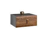 Тумба прикроватная Bogemia Fly Wood Fa (Серый) (Lakobel/Золото) БМТП-1(Fly)