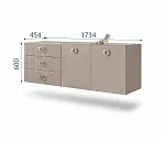 Комод для гостиной 1,6м Bogemia Fly Fillini (Мокка) (Lakobel/Хром) БМКМ-4(Fly)