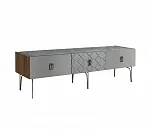 Тумба телевизионная 1,6 м Bogemia Woodline Fa (Серый) (Novabuk/Хром) БМТ-1[10]