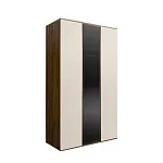Шкаф 3-х дв. (1 дверь стекло) Bogemia Woodline Air (Слоновая кость/Золото) БМШ2/3(1)(Woodline)(Air)
