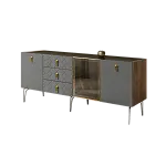 Комод для гостиной 2.1 м Bogemia Woodline Fa (Серый) (Lakobel/Золото) БМКМ-5[4]
