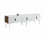 Тумба телевизионная 1,6 м Bogemia Woodline Fa (Белый) (Lakobel/Черный) БМТ-1[10]