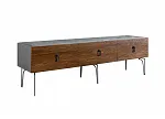 Тумба под телевизор 1.6 Bogemia Wood Fa (Серый) (Novabuk/Черный) БМТ-1(Wo)