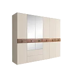 Шкаф 6-ти дверный с зеркалами, с выдвижными ящиками, Bogemia Wood Fa (Слоновая кость/Хром) БМШ1/61(Wo)