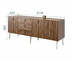 Комод для гостиной 2.1 (3 двери wood) Bogemia Wood Fi (Мокка) (Lakobel/Золото) БМКМ-5(Wo)