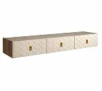 Тумба телевизионная 2,1м Bogemia Woodline Fly Fa (Слоновая кость) (Novabuk/Золото) БМТ-2 (Woodline)(Fly)