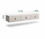 Тумба телевизионная 1,6м Bogemia Fly Farfale (Шелк) (Novabuk/Хром) БМТ-1(Fly)