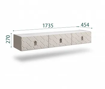Тумба телевизионная 1,6м Bogemia Fly Farfale (Шелк) (Novabuk/Хром) БМТ-1(Fly)