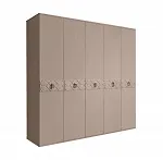 Шкаф 5-ти дв. (без зеркал) для платья и белья Bogemia-Farfalle (Мокка/Хром) БМШ2/5(Fa)