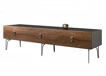 Тумба под телевизор 2.1 Bogemia Wood Fa (Серый) (Lakobel/Хром) БМТ-2(Wo)
