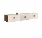 Тумба телевизионная 1,6м Bogemia Woodline Fly Fi (Слоновая кость) (Lakobel/Хром) БМТ-1[10] (Woodline)(Fly)