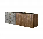 Комод для гостиной 1,6м Bogemia Fly Wood Fa (Серый) (Lakobel/Золото) БМКМ-4(Fly)