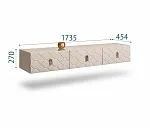 Тумба телевизионная 1,6м Bogemia Fly Farfale (Ваниль) (Lakobel/Хром) БМТ-1(Fly)