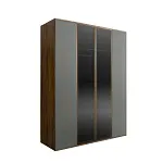 Шкаф 4-х дв. (2 двери стекло) Bogemia Woodline Air (Серый/Золото) БМШ2/42(2)(Woodline)(Air)