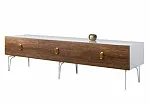 Тумба под телевизор 2.1 Bogemia Wood Fa (Белый) (Lakobel/Золото) БМТ-2(Wo)